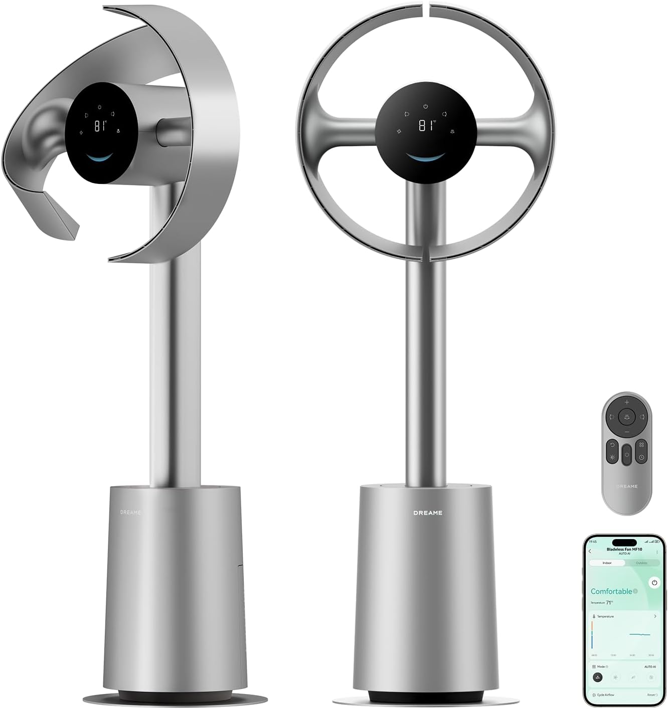FanBee bladeless tower fan, front view